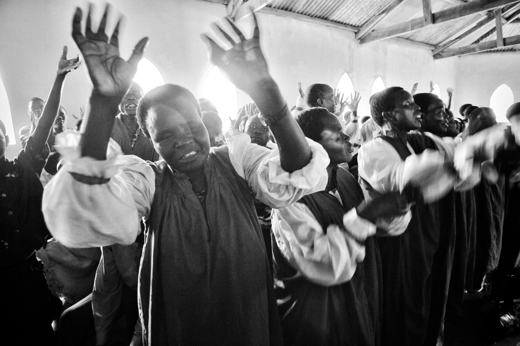 People gathered in a church